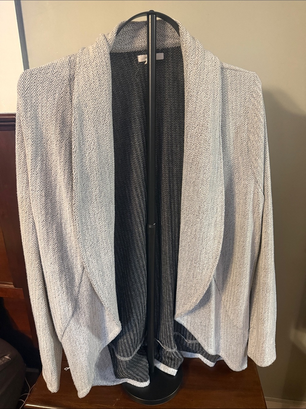 Maurices Light Gray Open-Front Draped Blazer Jacket
